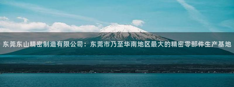 彩神是什么平台：东莞东山精密制造有限公司：东莞市乃至华南地区最大的精密零部件生产基地