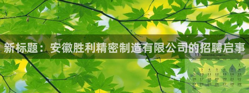 彩神VII官方版：新标题：安徽胜利精密制造有限公司的招聘启事