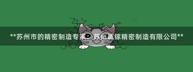 彩神官方邀请码是多少：**苏州市的精密制造专家：苏州诚镓精密制造有限公司**